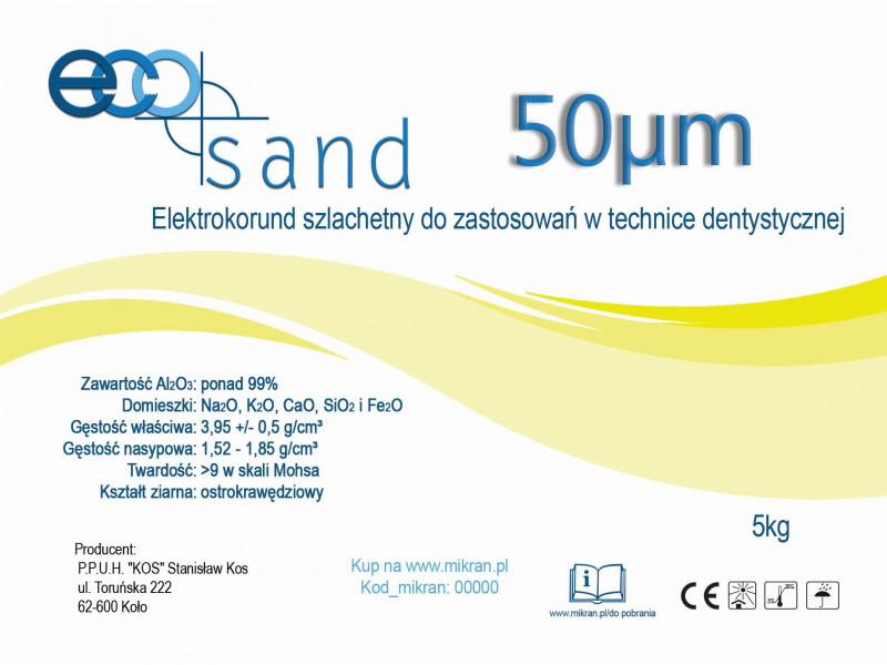 Protetický písek 50 µm 5 kg