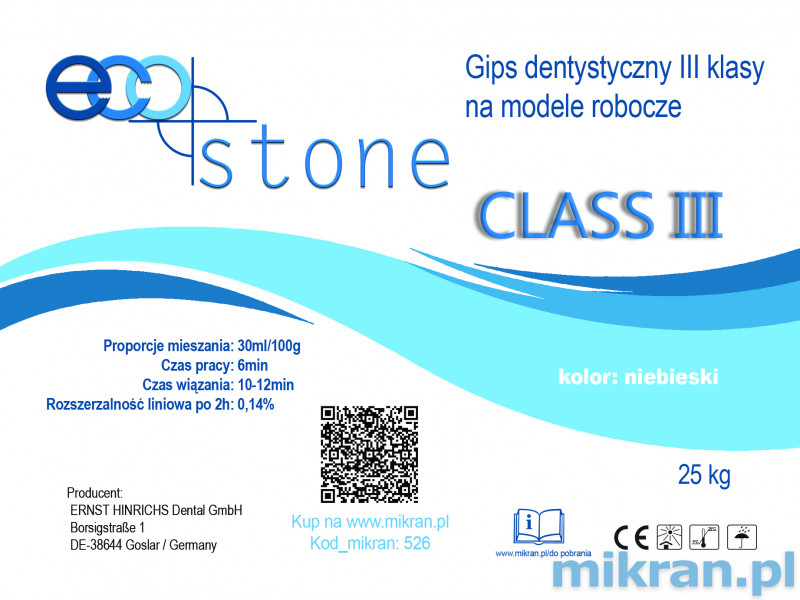 Sádra třída III EcoStone modrá 25 kg
