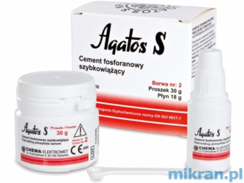 Agatos S rychletuhnoucí cement č. 2 30g + 18g tekut