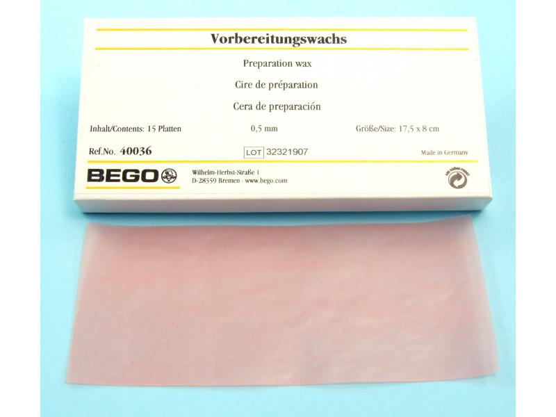 Podkladový vosk BEGO 0,5 mm