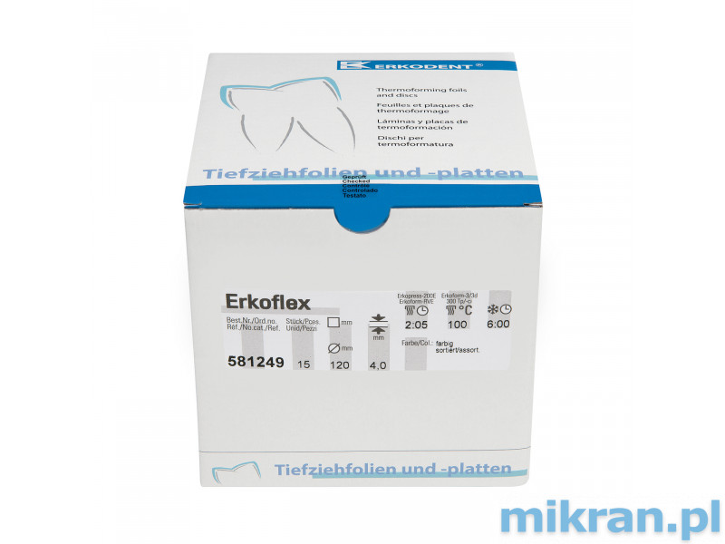 Fólie Erkoflex ■ 125 mm x 125 mm x 4,0 mm 50 kusů