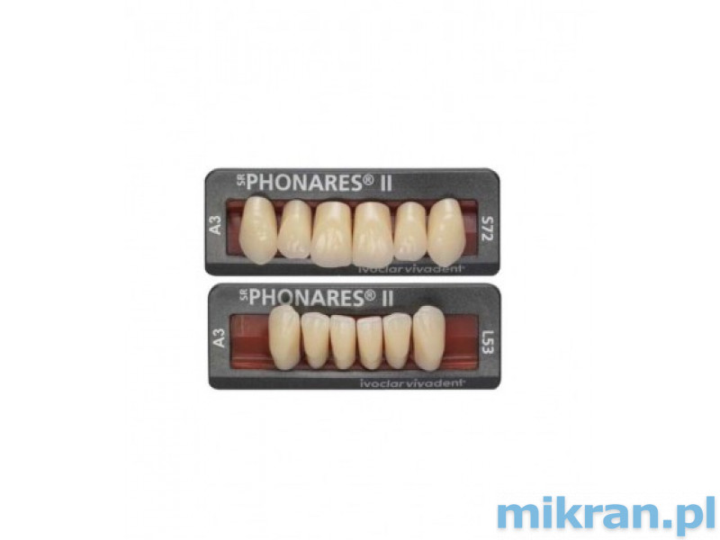 Kompozitní přední zuby Phonares typu II. Dostupné na vyžádání