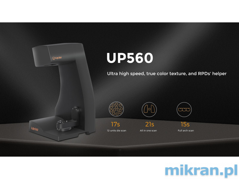 UP3D protetický skener UP560 + verze s EXOCAD nebo UPCAD